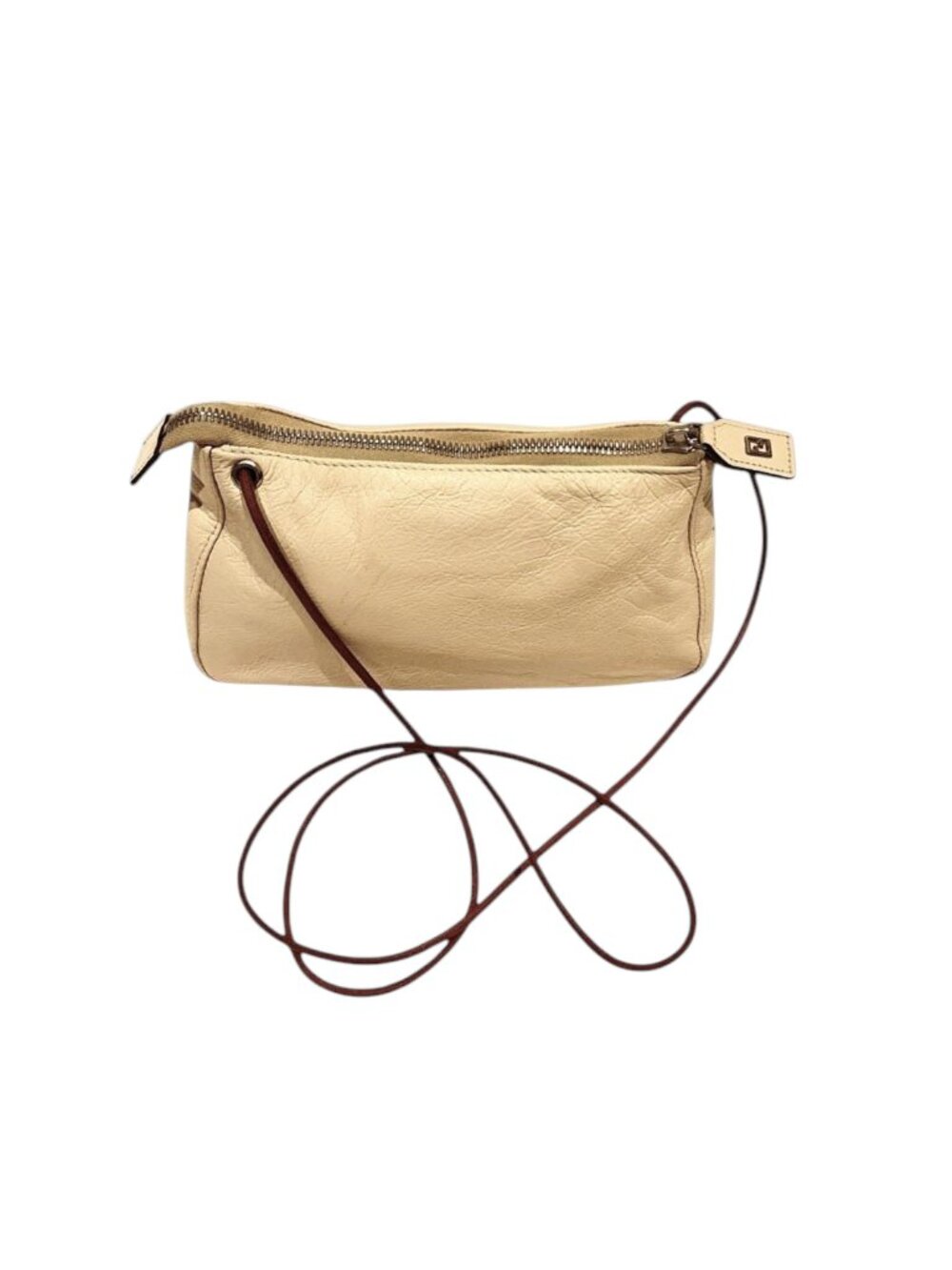 Fendi Y2K Vintage Cream Crossbody Pochette with COA